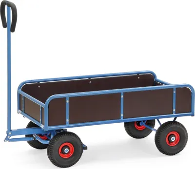 Produktbild von Fetra Handwagen 400 kg, 2-achsig, Plattform 945 x 545 mm, Seitenwände, Vollgummireifen