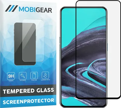 Produktbild von Mobigear Premium  OPPO Reno Z Panzerglas Gehärtetes Glas Displayschutz - Hüllenfreundlich - Schwarz