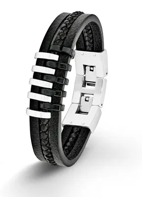 Produktbild von s.Oliver Herren Armband 9025510 Leder Edelstahl