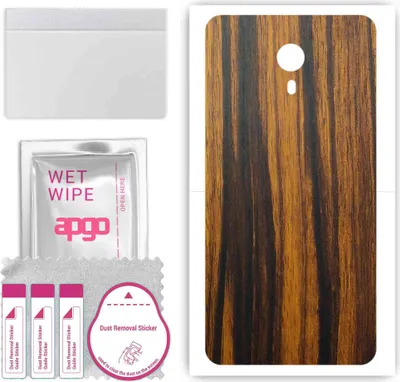 Produktbild von apgo Rückseite Schutzfolie, Skin, kompatibel mit Meizu M6s, Hinten Displayschutzfolie aus Vinylfolie, kratzfest, einfache Montage - Tigerwood