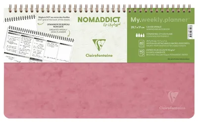 Produktbild von Clairefontaine 5x Spiralbuch 29,7x17 cm, 120 Seiten 90g (dot) Antikrosa 783496C