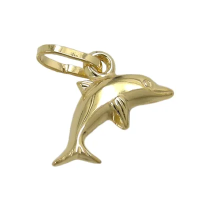 Produktbild von Anhänger 12x7mm kleiner Delfin glänzend 9Kt GOLD gold 12x7mm