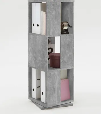 Produktbild von FMD furniture 291-001 Drehregal in Nachbildung Beton Light Atelier, Maße ca. 34 x 108 x 34 cm (BxHxT)