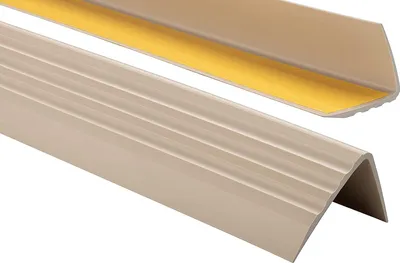 Produktbild von ProfiPVC Treppenkantenprofil PVC 50x40mm 1 m selbstklebend Anti-Rutsch Treppenkanten-Schutzprofil, Beige