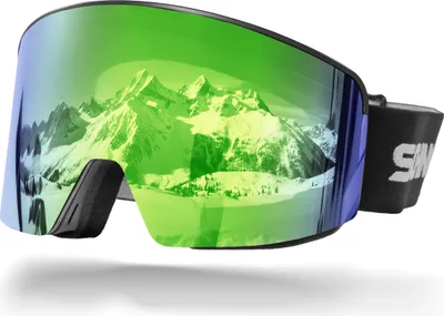 Immagine prodotto di Occhiali da sci Schnorr con funzione di cambio lenti magnetico Full REVO verde specchiato, antiappannamento, UV400