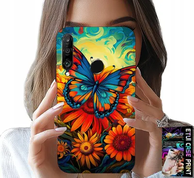 Immagine prodotto di Custodia Per Huawei P30 Lite - Farfalle Farfalle Fiori Rose Custodia