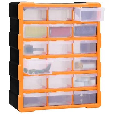 Zdjęcie produktu dla vidaXL Organizer z wieloma szufladami 18 szuflad 38x16x47 cm