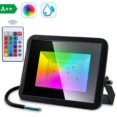 Image de Jiubiaz 20W RGB Projecteur IP67 Extérieur Couleur changeante Projecteur extérieur