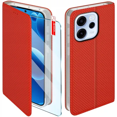 Productafbeelding van Etui z klapką do Oppo Reno 15 F | FS 5G Zamykane Czerwone Futerał + Szkło