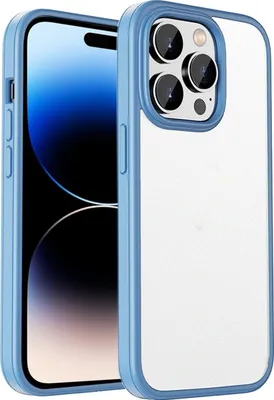 Produktbild von Mobigear Crystal iPhone 14 Pro Hülle Hardcase Backcover Stoßfest - Transparent / Blau
