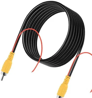Productafbeelding van Achteruitrijcamera-kabelverlenger 10 meter - Verbeterde, dubbel afgeschermde RCA-videokabel met gele vrouwelijke connectoren aan beide uiteinden en een beschermende mantel