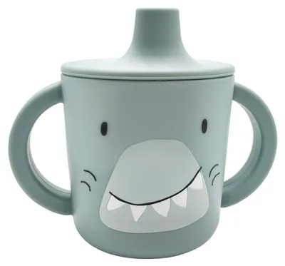 Image de Trixie Silicone Gobelet pour bébé bleu - Mr. Shark - Anti-fuite