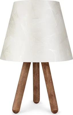 Produktbild von Opviq, AYD- AYDAXL, Weiß,,Nussbaumfarbe, Nachttischlampen, 22 x 33 cm, 70% Buchenbaum / 30% PVC -Stoff