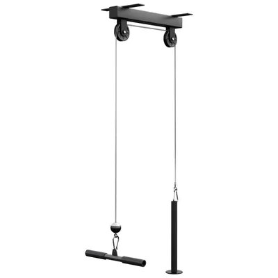 Produktbild von GORILLA SPORTS® Kabelzug - für Deckenmontage, inkl. Trizepsstange, bis 150 kg, 30/31 mm - Latzug, Seilzug, Cable Pulley System, Trizeps Trainer, Unterarmtrainer, Kabelzugstation, Krafttraining