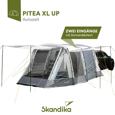 Produktbild von Skandika Heckzelt Pitea XL Up für 4 Personen | Freistehendes Autozelt mit Schlafkabine, 2 m Stehhöhe, wasserdicht, 3000 mm Wassersäule | Camping