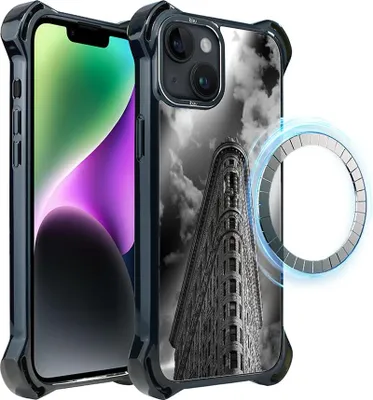 Zdjęcie produktu dla Etui do iPhone 14, kompatybilne z MagSafe, wzmocnione rogi, czarne, Flatiron