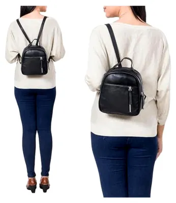 Produktbild von Kleiner Lederrucksack für Damen im Vintage-Stil - Mini Rucksack als Tages- und Cityrucksack