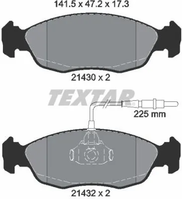 Produktbild von Textar Bremsbeläge vorne für Citroen Saxo Peugeot 106 306 1,1-2,0 mit Sensor
