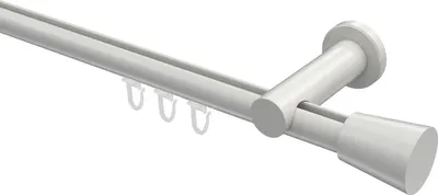 Produktbild von Interdeco Innenlaufstange / Gardinenstange mit Innenlauf Weiß, Typ Platon Sitra (Konus), 20 mm Ø 1-läufig, 480 cm