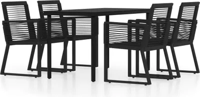 Immagine prodotto di vidaXL Set da pranzo da giardino 5 pezzi nero