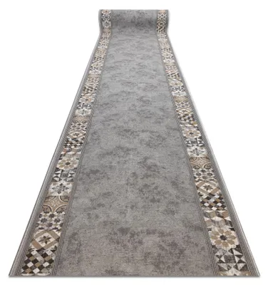 Image de TAPIS DE COULOIR  antidérapant MURCIA CARREAUX DE LISBONNE, Cadre, antidérapant gris 80cm gris 80x800 cm