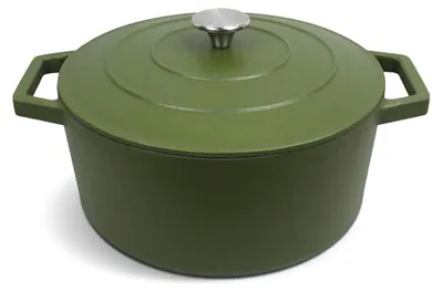 Productafbeelding van QULINART braadpan van gietijzer, rond, 4,2 liter, deksel van roestvrij staal, vrij van PFOA