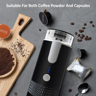 Obrázek produktu pro Přenosný kávovar, 170 ml, bezdrátový elektrický espresovač, mini dobíjecí kapsle do auta, domů, do kanceláře i na cesty