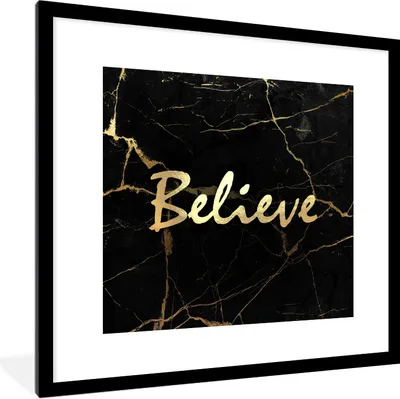 Produktbild von MuchoWow® Gerahmtes Poster Zitat - Hoffnung - Gold - Marmor 40x40 cm - Poster mit Schwarzem Bilderrahmen Wandposter Rahmen Foto Bilder - Poster - Plakat im Rahmen