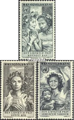 Produktbild von Briefmarken Tschechoslowakei 1959 Mi 1124-1126 (kompl.Ausg.) postfrisch Menschenrechte
