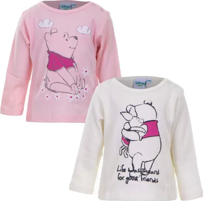 Produktbild von Winnie the Pooh Baby Langarmshirt 2er Pack Rosa 100% Baumwolle 62/68