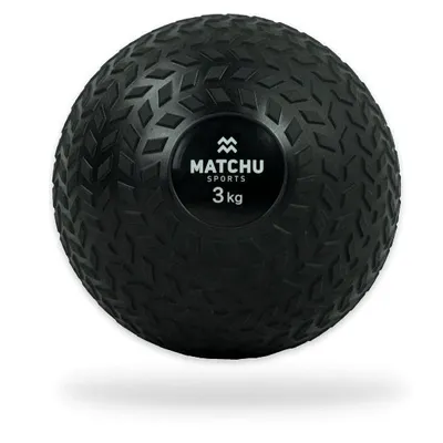 Produktbild von Matchu Sports Slam Ball / Medizinball - Sand gefüllt 3 kg aus Gummi - Gewichtsball - Fitnessball - Trainingsball für Kraftausdauertraining