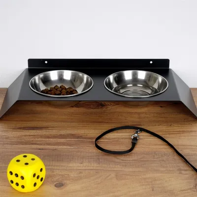 Zdjęcie produktu dla Skye Decor, Pet018, miska na karmę dla zwierząt, czarna, 100% METAL, 50 x 20 x 6 cm
