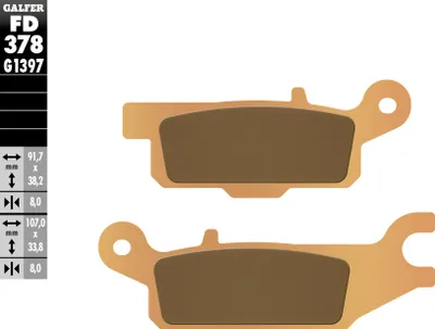 Produktbild von Bremsbeläge Kh443 Gesintert Metallic (Gold) Atv Für Yamaha Yfm 550/700 Links Vorne