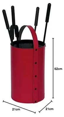 Image de Boîte à outils ronde en similicuir rouge