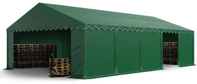 Produktbild von TOOLPORT Lagerzelt 5x10 m Zelthalle Unterstand Weidezelt PVC Plane 700 N wasserdicht in dunkelgrün
