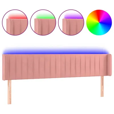 Produktbild von vidaXL LED Kopfteil Rosa 163x16x78/88 cm Samt
