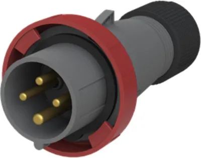 Image de Connecteur Amphenol 16 ampères CEE 4 pôles (3P+PE) broche, codage 6h rouge 380/415 V fréquence 50 et 60 Hz - 1 pièce