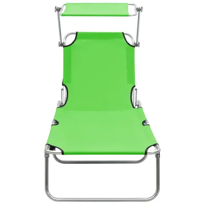 Produktbild von Cloris Designermöbel Klappliege mit Sonnendach Stahl Apfelgrün - 2026Neu499767 - Gartenliegen