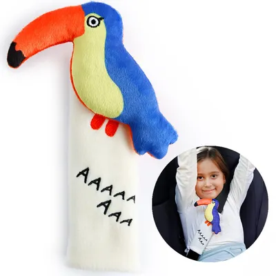 Immagine prodotto di Cuscinetto per cintura per bambini Milk&Moo Flying Toucan, cintura di sicurezza, spallina per seggiolino, cuscino protettivo, cuscino antifrizione per cintura, protezione per cintura, da 0 mesi