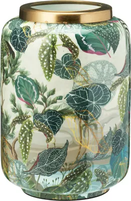 Produktbild von Metallvase Tropico mit Dschungelmotiv, 20,5x15cm