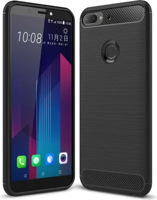 Produktbild von HTC Desire 12 Plus Hülle Silikon Schwarz Carbon Optik Case TPU Handyhülle Bumper 211790