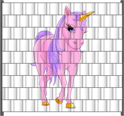 Produktbild von Wallario Zaunsichtschutz mit Motiv Einhorn in rosa mit Schweif in lila II für Ein- und Doppelstabmatten Zäune in der Größe 200 x 180 cm