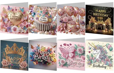Image de Kit de cartes de vœux "Diamant Malerei" sur le thème des fleurs, avec strass, idéal pour la création de décorations, pour les anniversaires, Noël, la fête des mères. Référence : GC A041