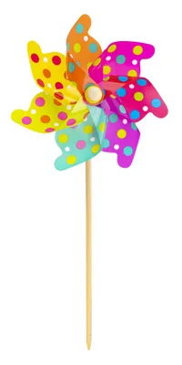 Produktbild von Glorex Gartenstecker Windrad 31 x 75 cm gepunktet bunt