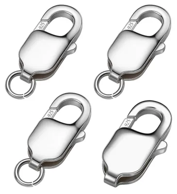 Zdjęcie produktu dla Zapięcia karabińczykowe, 16 mm - 3 sztuki - srebro próby 925 - hipoalergiczne - jakość jubilerska - przeznaczone do biżuterii - zapięcie do biżuterii