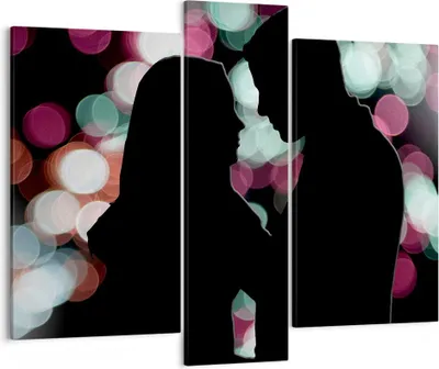 Produktbild von Bild auf Leinwand - Leinwandbild - Paar Liebe Beziehung - 95x80cm - Wand Bild - Wanddeko - Leinwanddruck - Bilder - Kunstdruck - Wanddekoration - Leinwand bilder - Wandkunst - CB95x80-2551