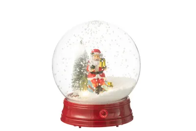 Produktbild von J-Line Schneekugel Weihnachtsmann Baum Led Resin
