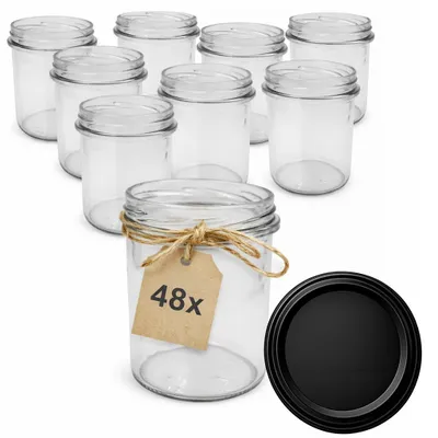 Produktbild von ART TWIST HOME Einmachgläser mit Schraubdeckel 48x 350 ml – Vorratsgläser Glasbehälter Vielseitige Robuste aus Dickem Glas - perfekt für Marmeladen Honig Säfte Gurken Konfitüren und Vorratshaltung