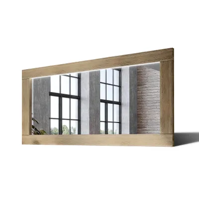 Obrázek produktu pro 180x90 Velké zrcadlo LED v dubovém rámu na zeď LDR225 Oak Classic Hladký povrch