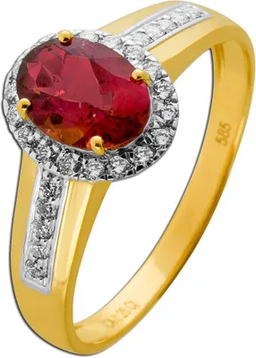 Produktbild von Turmalin Ring Gold 585 14K nat. pinker Turmalin 1.25ct Natur Diamanten  19
